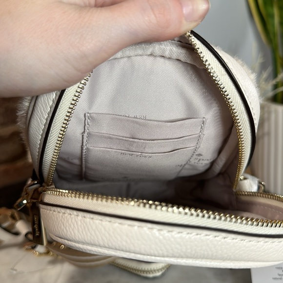 KATE SPADE ROSIE FAUX SHEARLING NORTH SOUTH ZIP PHONE CROSSBODY - Picture 16 of 17